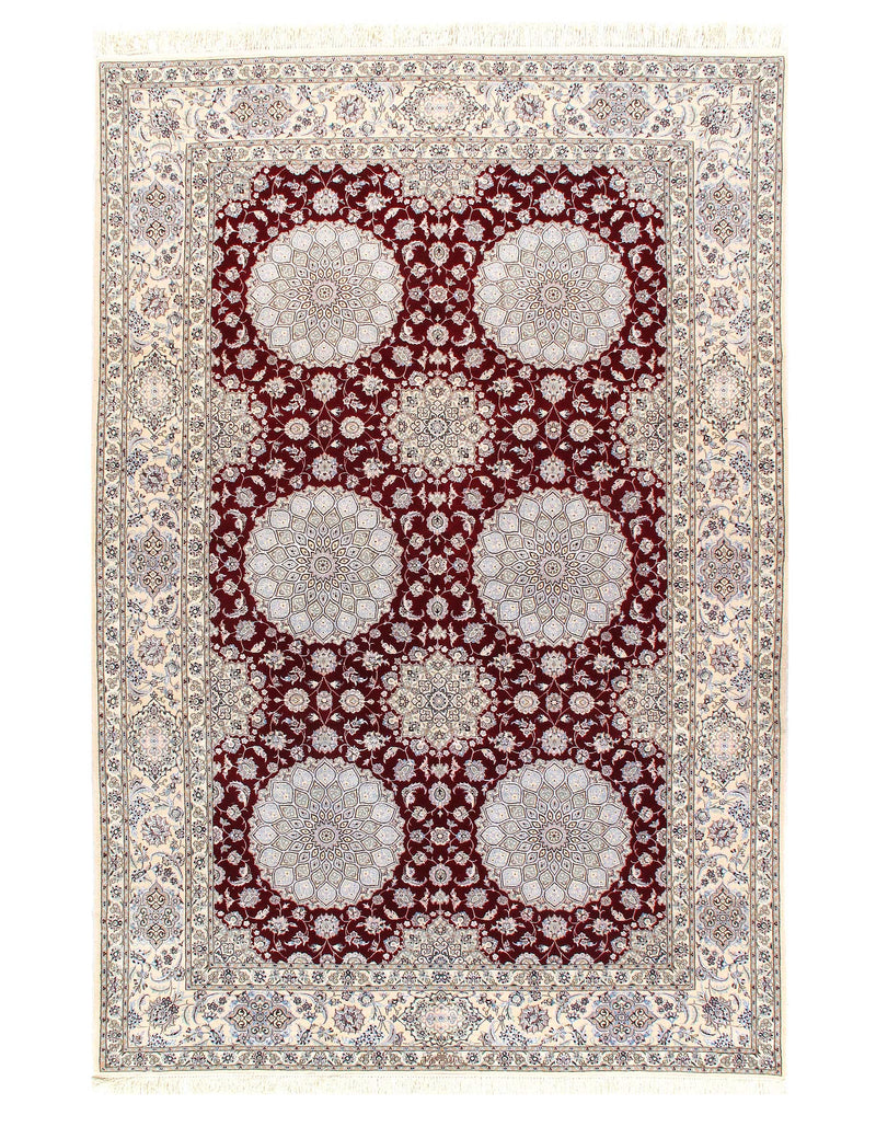 Red Nain Rugs Red Persian Nain silk & wool 6L 7 'x 10' – Alexandria Fine Rugs