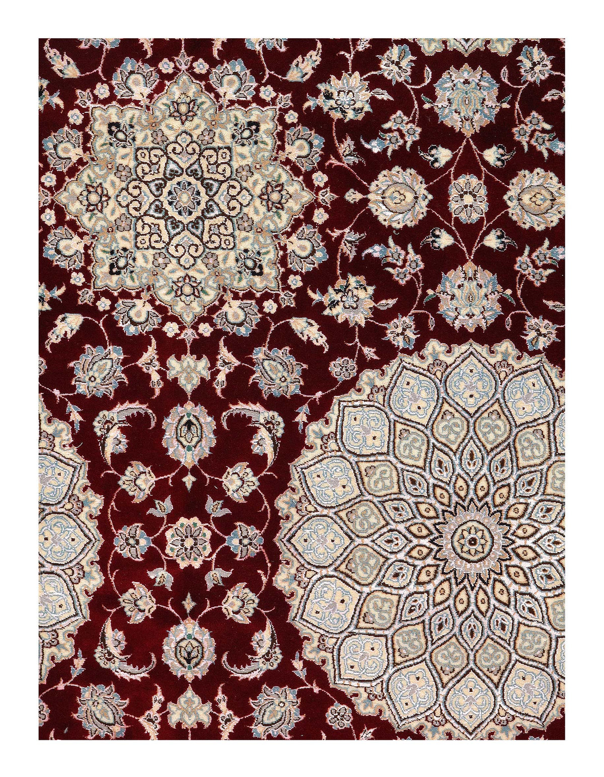 Red Nain Rugs Red Persian Nain silk & wool 6L 7 'x 10' – Alexandria Fine Rugs