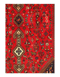 Red Persian Afshar Rug 5' x 7'