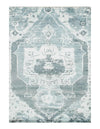 L Turquoise Modern Pure Bamboo Silk 5'7" X 8'7"