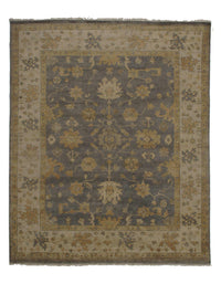 Gray Fine Hand Knotted Oushak design 8' x 10'