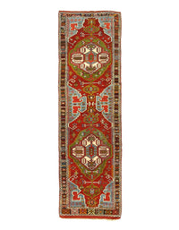 Fine Hand Knotted Antique Turkish Kazak runner 4'8'' X 15'9''