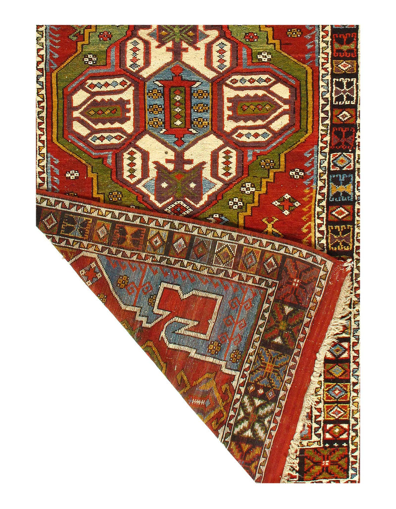 Fine Hand Knotted Antique Turkish Kazak runner 4'8'' X 15'9''