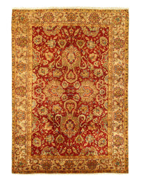 Red color Fine Hand knotted Agra rug 5'11'' X 6'11''