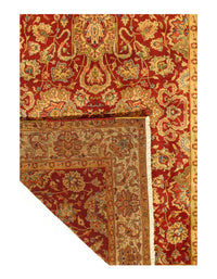 Red color Fine Hand knotted Agra rug 5'11'' X 6'11''