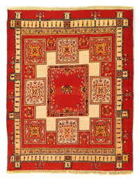 Red color Persian Flat weave sumak rug 4'11'' X 6'