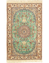 Light Green Fine Hand Knotted Persian Silk & wool Nain 4' X 6'6''