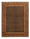 Black Herati fine Hand Knotted Rug 5' X 6'