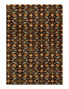 Black Herati fine Hand Knotted Rug 5' X 6'