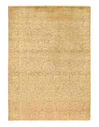 Ivory Fine Hand Knotted silk & wool Modern rug 5'9'' X 7'11''