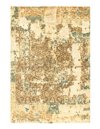 Modern Wool & Bamboo Silk Hand Knotted Area Rug - 5'1" X 7'5"