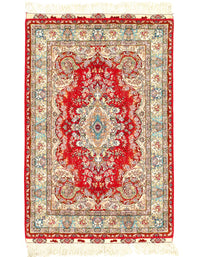 Fine hand Knotted Persain silk & wool Tabriz Design 3'5'' X 5'3''