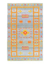 Fine Hand Knotted Flat Weave silk Moroccan rug 5' X 8'