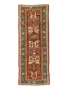 Red Russian Antique Kazak runner 3'6'' X 9'6''