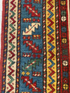 Red Russian Antique Kazak runner 3'6'' X 9'6''