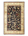 Navy Blue Fine Hand Knotted Pure silk tabriz 2'8'' X 4'2''