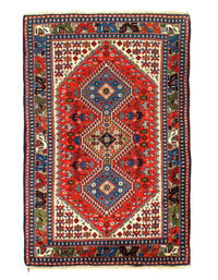 Fine Hand Knotted Persian Yalameh rug 3'5'' X 5'3''