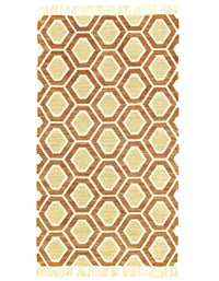 Flat Weave Beige/Tan Area Rug - 5'2" x 2'10"