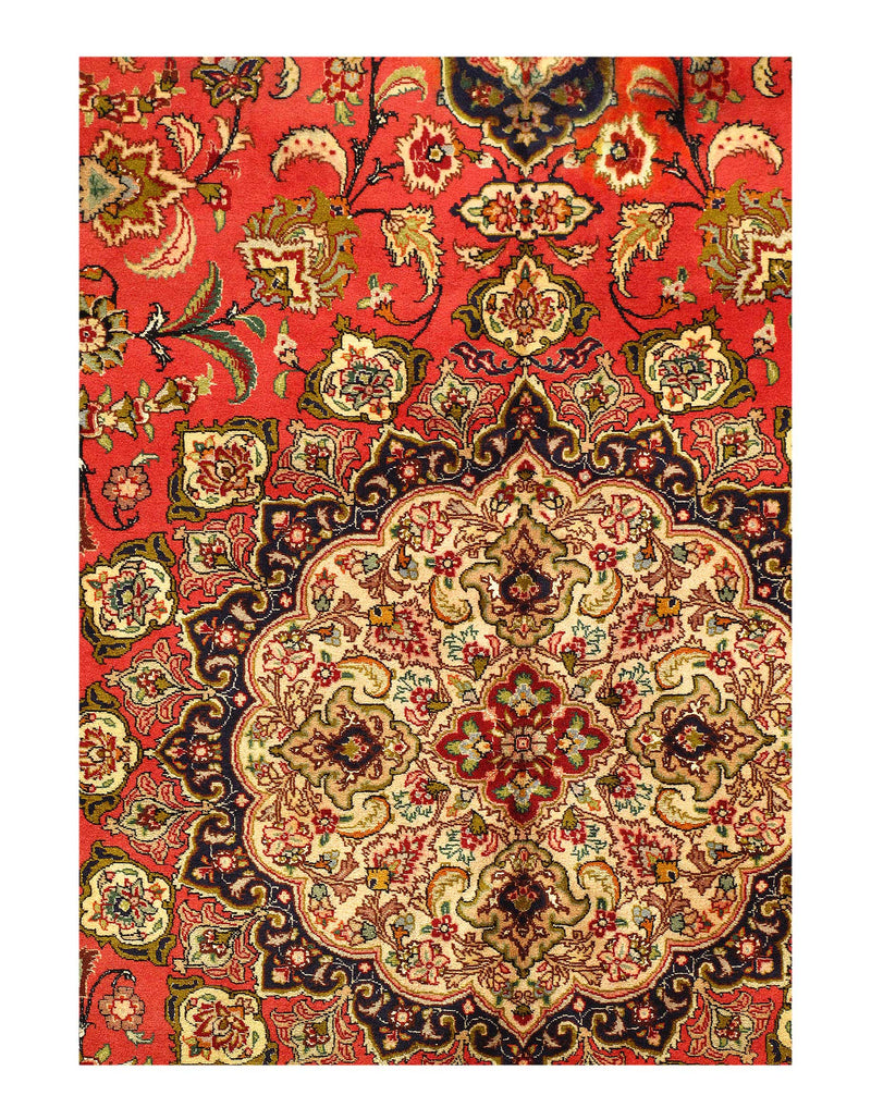 Rust Persian silk & wool Tabriz Design 8'2'' X 11'3''