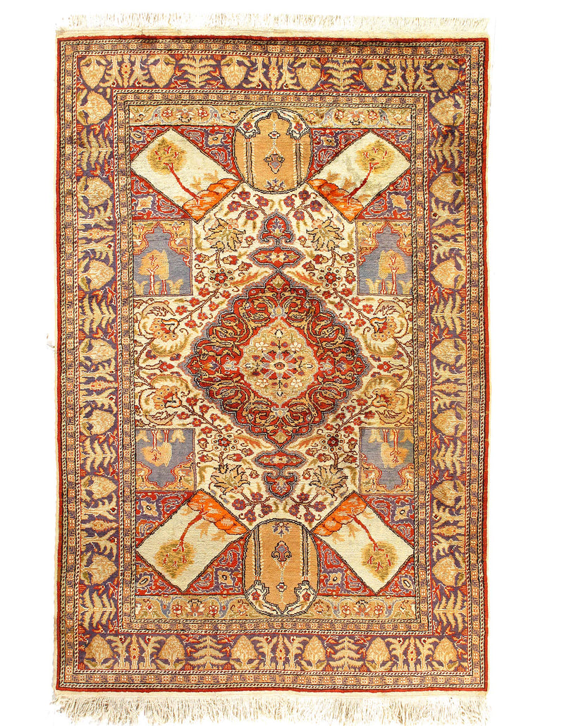 Fine Hand Knotted turkish Antique rug 4' X 6'3''