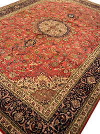 Rust Persian silk & wool Tabriz Design 8'2'' X 11'3''