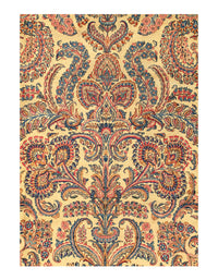 Earth-tone Paisley Antique Persian Lavar Kerman Rug - 8'9" X 17'10"