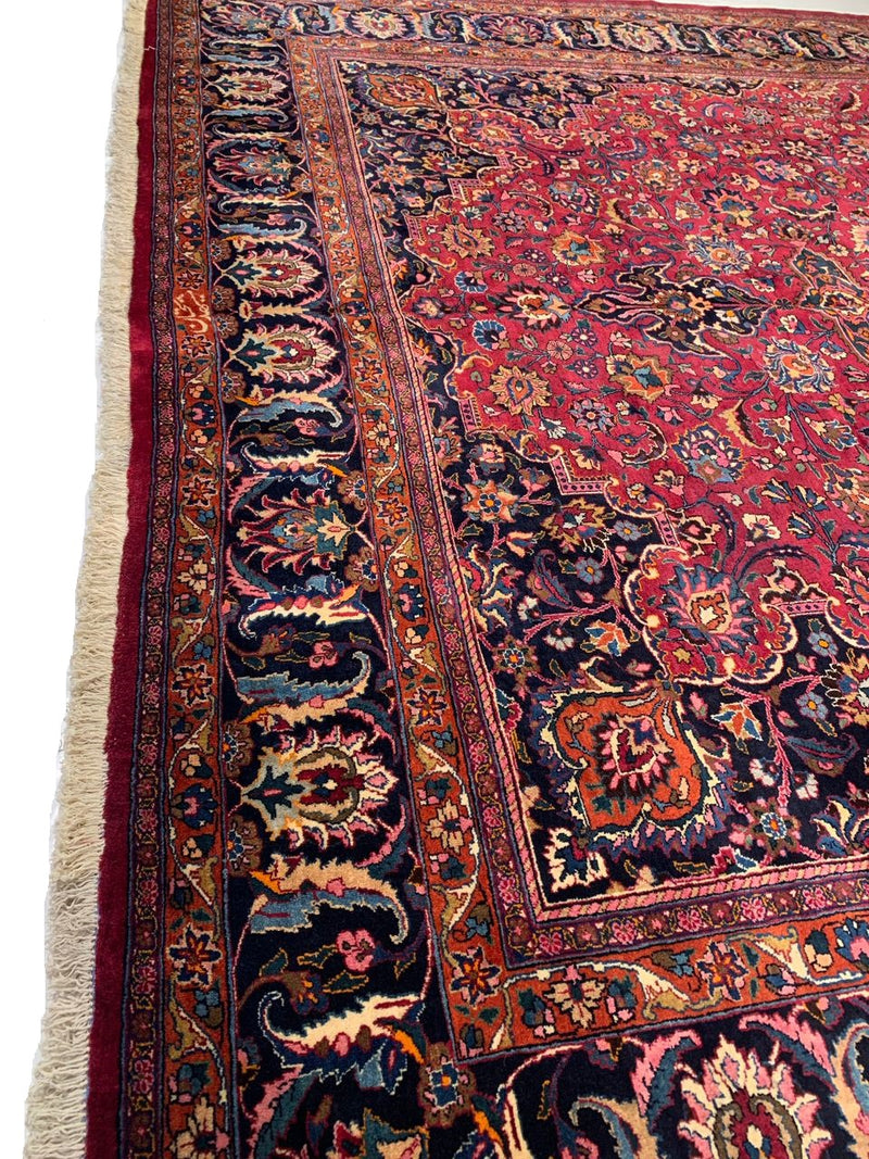 Fine Hand Knotted Vintage Persian Mashad 11'2'' X 15'7''