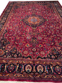 Fine Hand Knotted Vintage Persian Mashad 11'2'' X 15'7''