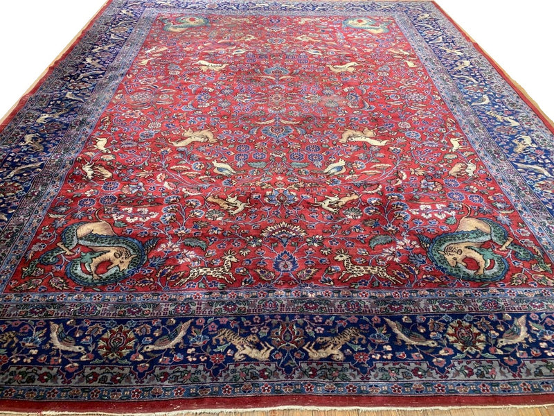 Fine Hand Knotted Antique Turkish rug 9'6'' X 11'9''