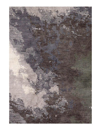 Gray Galaxy design wool & bamboo silk 8' X 10'