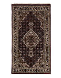 Traditional Fine Tabriz Design Hand-Knotted Rug - 3' X 5'5"