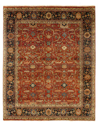 Rust Fine Hand Knotted Persian serapi Design Rug 8' x 9'9''