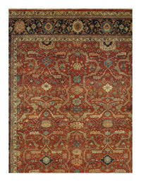 Rust Fine Hand Knotted Persian serapi Design Rug 8' x 9'9''