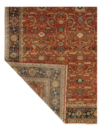 Rust Fine Hand Knotted Persian serapi Design Rug 8' x 9'9''