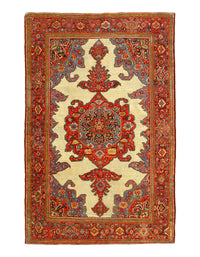 Fine Hand Knotted Persian Antique Malayer 4'2'' X 6'6''