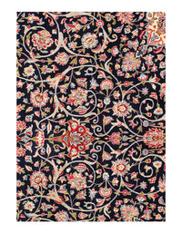 Navy Blue Fine Hand Knotted Persian Vintage Kerman 11'5'' X 17'2''