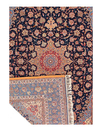 Navy Blue super Fine Persain silk & wool Isfahan 7'9'' X 11'9''