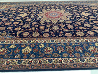 Navy Blue super Fine Persain silk & wool Isfahan 7'9'' X 11'9''