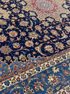 Navy Blue super Fine Persain silk & wool Isfahan 7'9'' X 11'9''