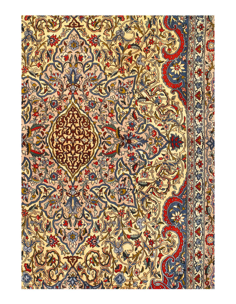 Fine Hand Knotted Persian silk & wool Isfahan serafian 5'9'' X 9'1''