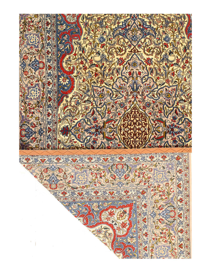 Fine Hand Knotted Persian silk & wool Isfahan serafian 5'9'' X 9'1''