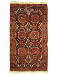 Fine Hand Knotted Vintage Afghan rug 3'4''X 6'1''