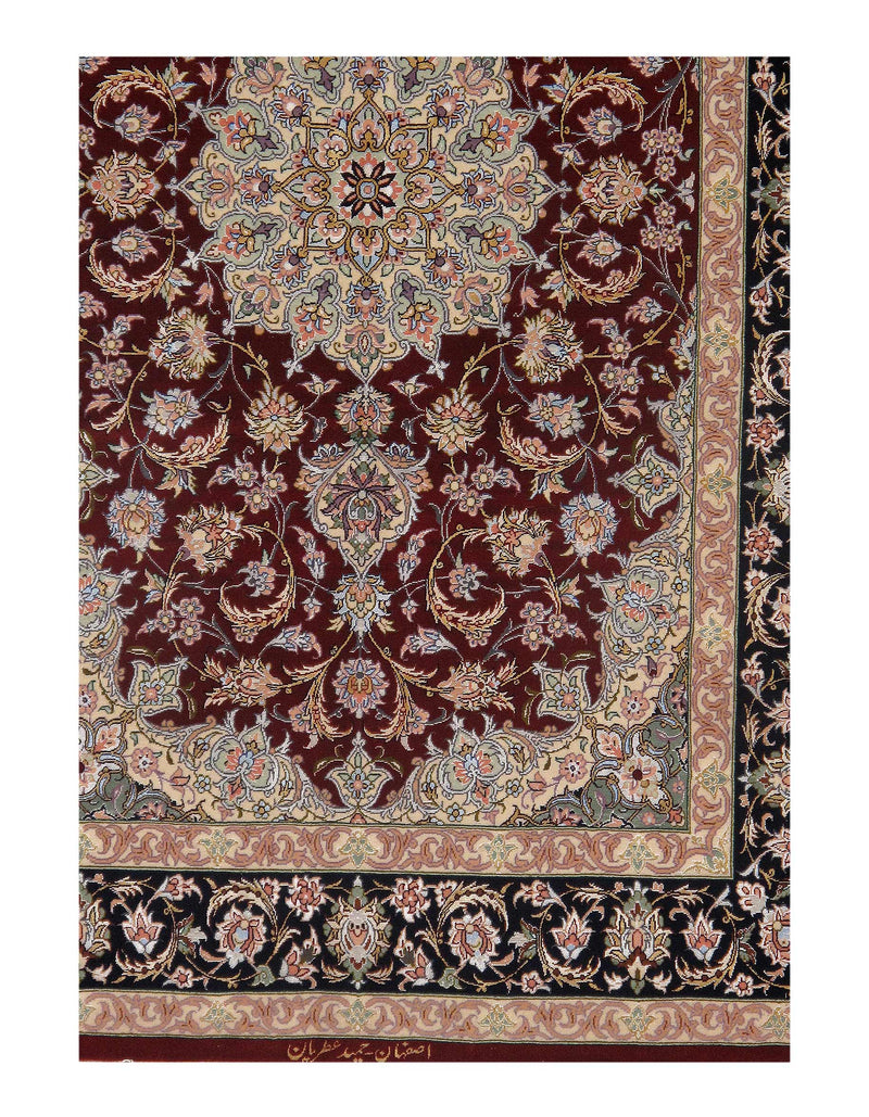 Super Fine Hand-Knotted Wool & Silk Isfahan rug 3'5" x 5'4"