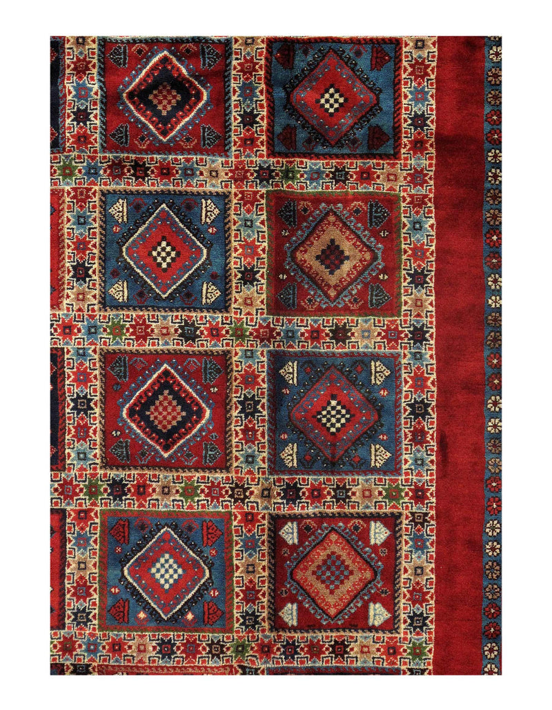 Red Persian Hand Knotted yalameh 5'1'' X 8'2''