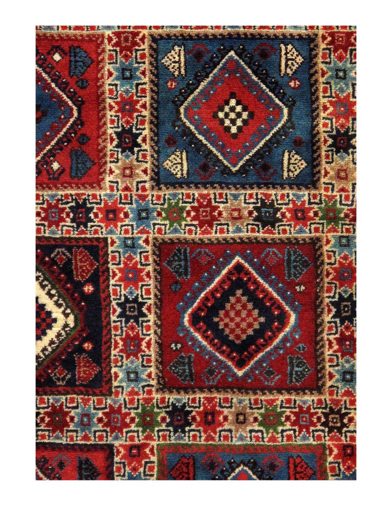 Red Persian Hand Knotted yalameh 5'1'' X 8'2''