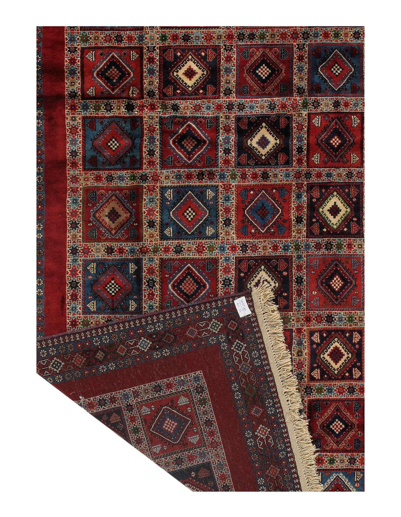 Red Persian Hand Knotted yalameh 5'1'' X 8'2''