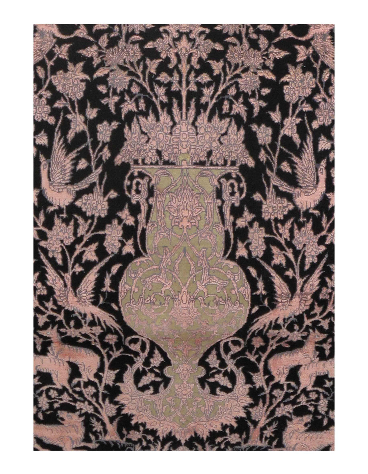 Black Isfahan Rug Black Persian Isfahan Silk & wool 2'8