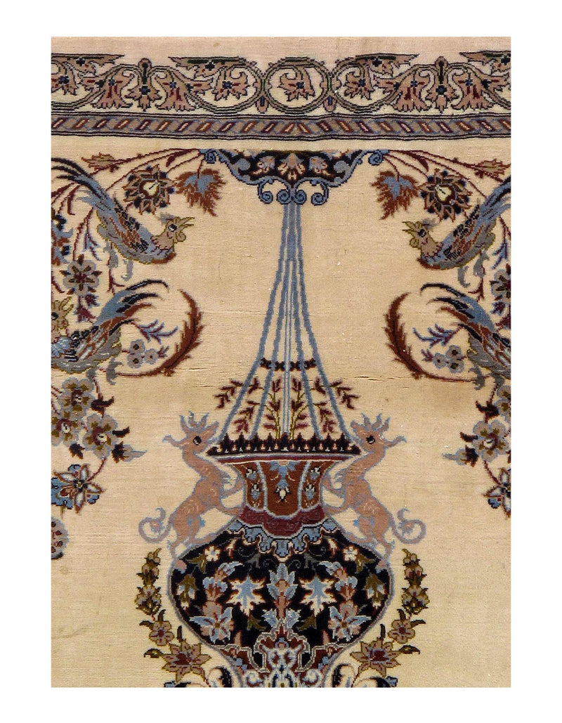 Fine Hand Knotted Persian silk & wool Isfahan 2'4'' X 3'3''