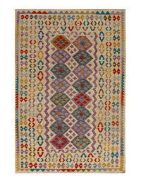 Multi color Flat weave kilim 6' 6''X 9' 7''