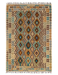 Multi color Flat weave kilim 6' 7''X 9' 7''